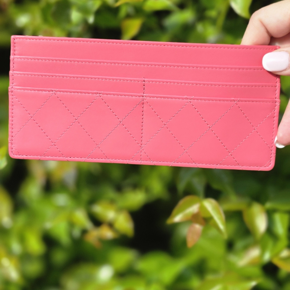 CHANEL 6 CARD large rectangular BAG INSERT CORAL … - image 3